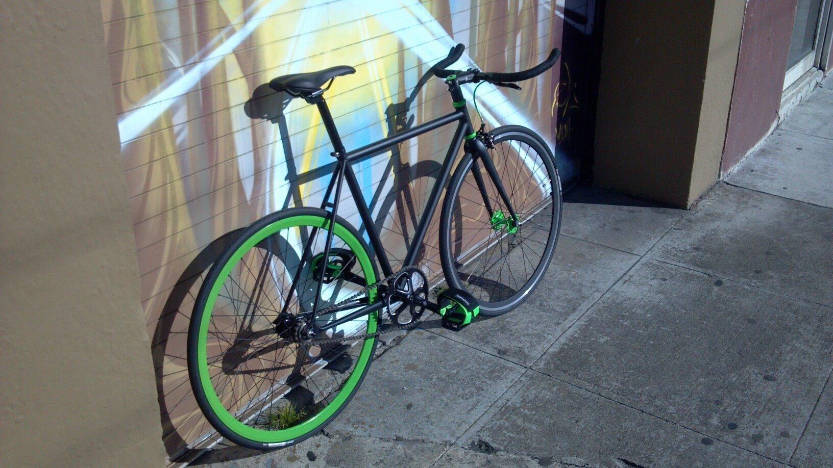 2012 Mission Bicycles Valencia Frame (Matte Black) Black and Green