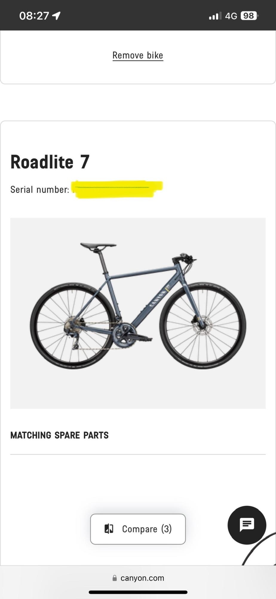 Canyon bicycles Roadlite 7 Silver, gray or bare metal