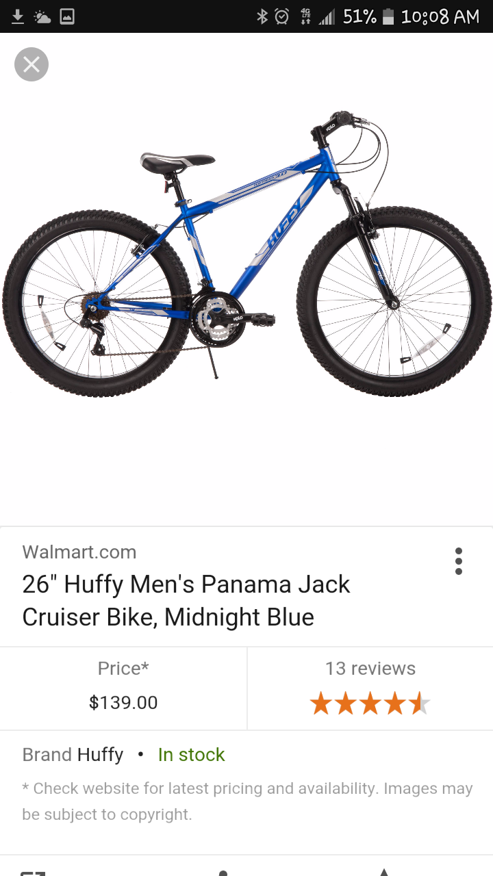 2016 Huffy 56926 Blue and Silver or Gray