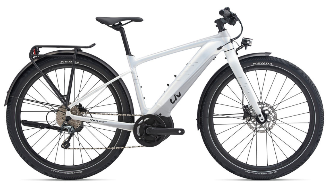 2020 Liv Thrive E+ EX PRO White and Silver, gray or bare metal