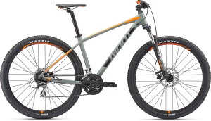 2019 Giant Talon Silver, gray or bare metal, Orange, and Black