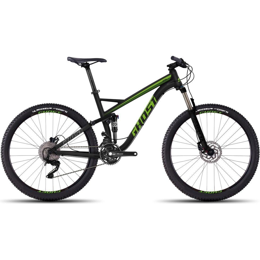 2016 Ghost kato fs 3 27.5 bike night black/green m Black and Green