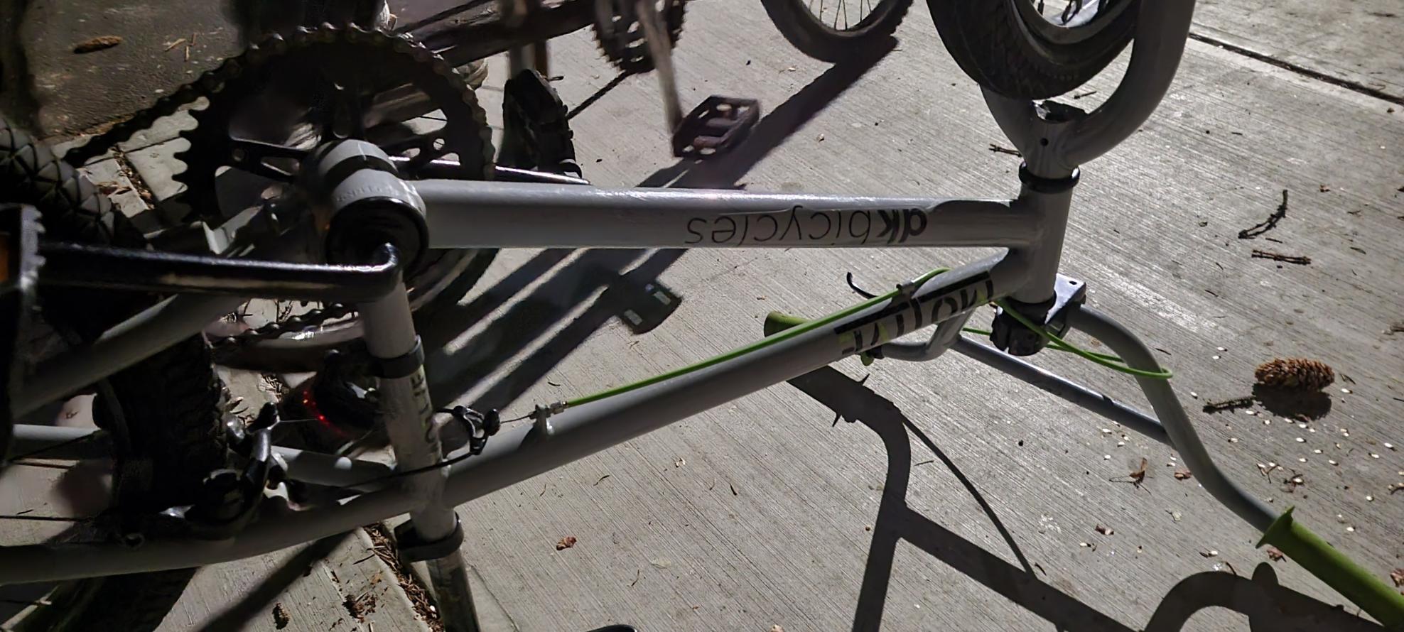 DK Bikes Silver, gray or bare metal and Green