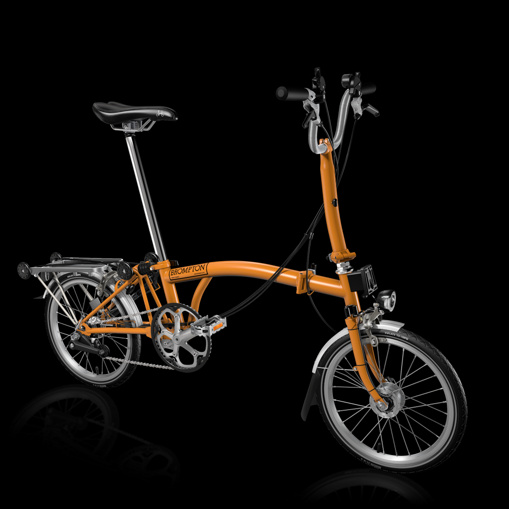 Brompton Bicycle M type 6 speed with fenders  Orange