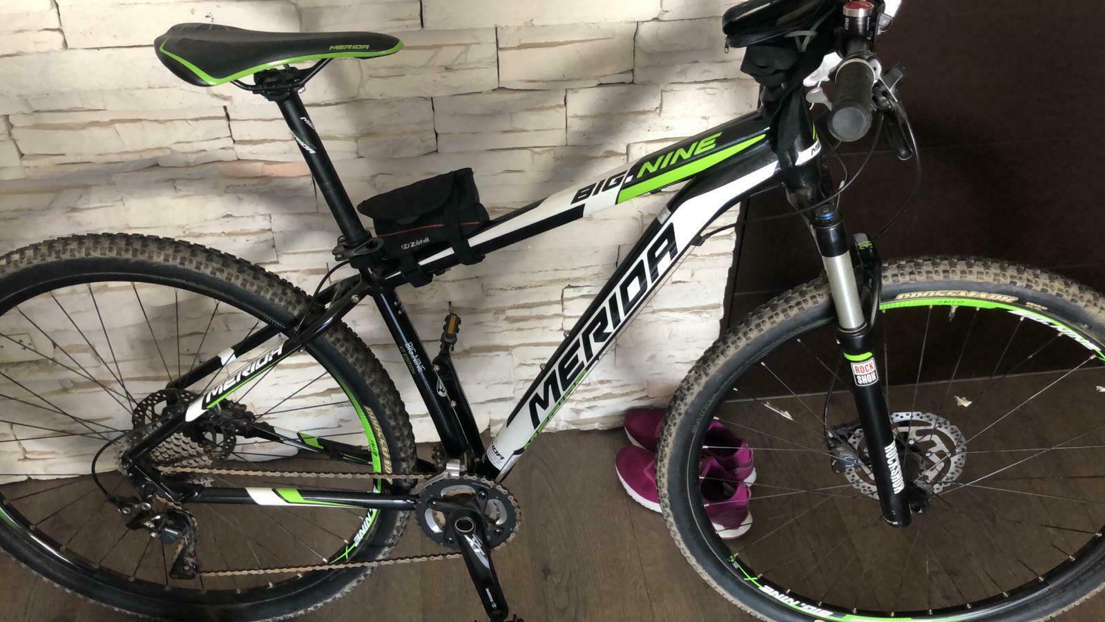 2015 Merida Bikes Big nine 29 Black, Green, and White