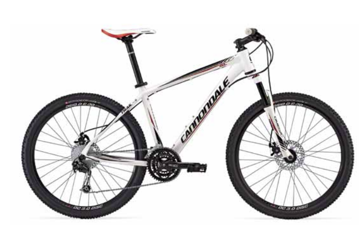 2010 Cannondale F5 White and Silver, gray or bare metal