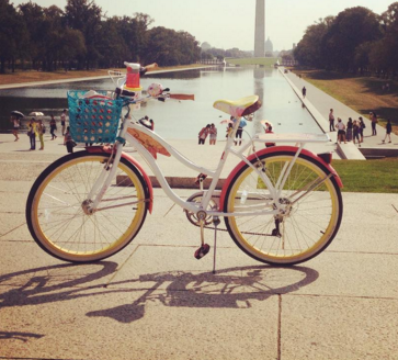 Huffy White, Yellow or Gold, and Blue