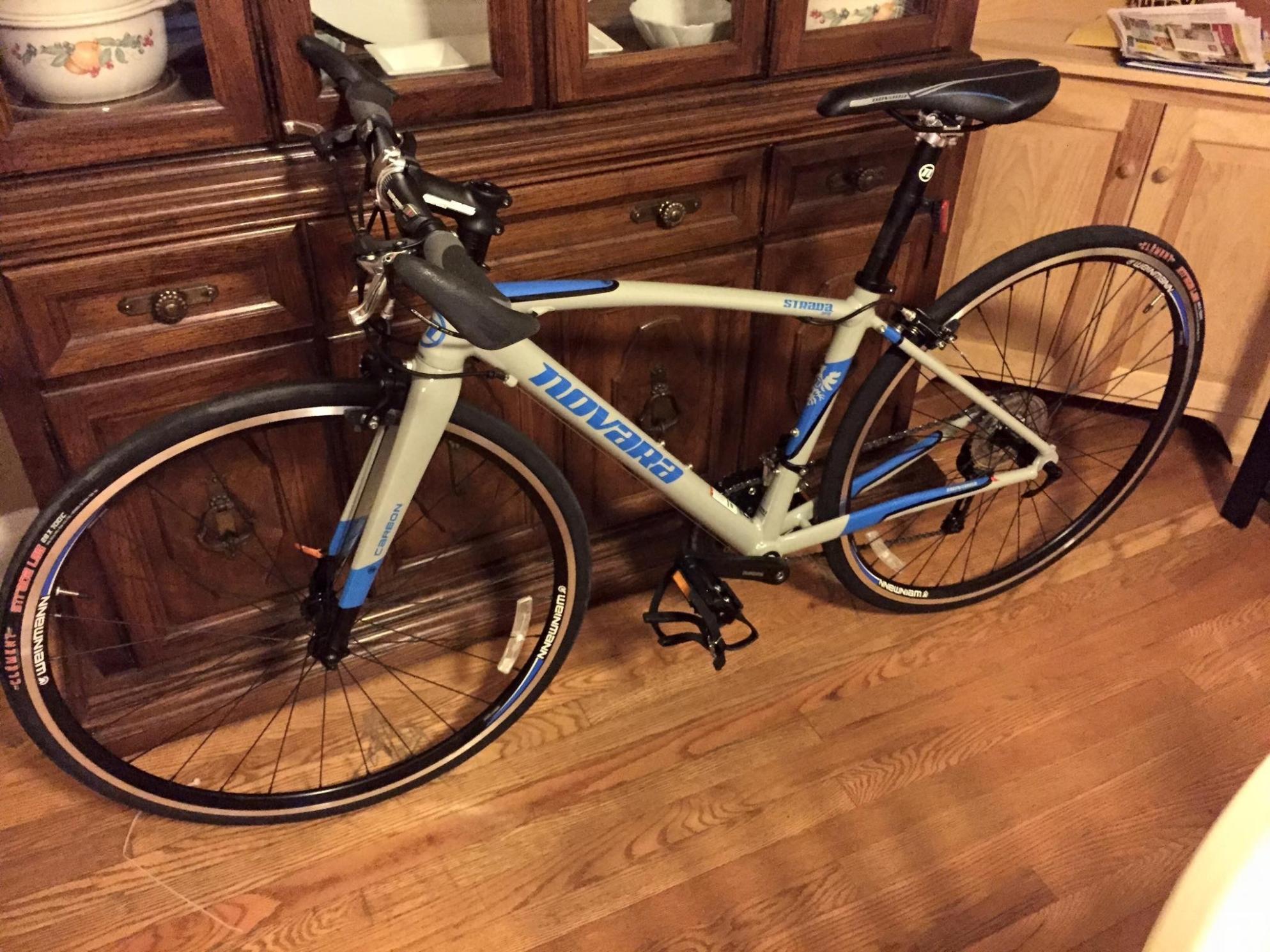 2016 Novara carbon strada 3fb Silver, gray or bare metal and Blue