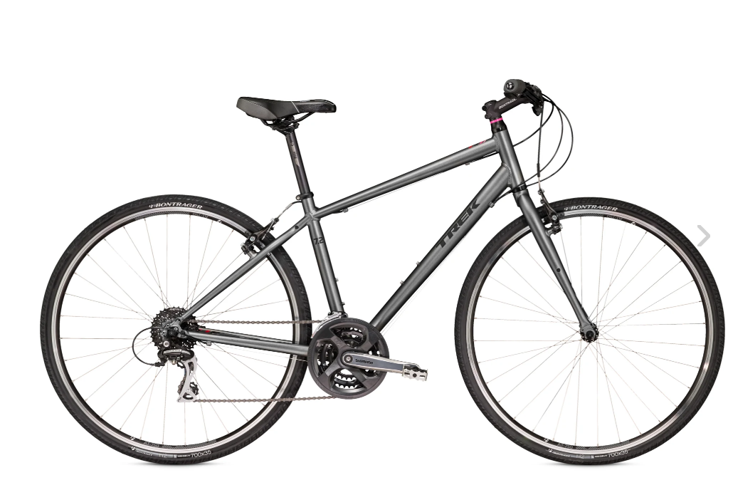 2015 Trek 7.2 FX Silver, gray or bare metal and Pink