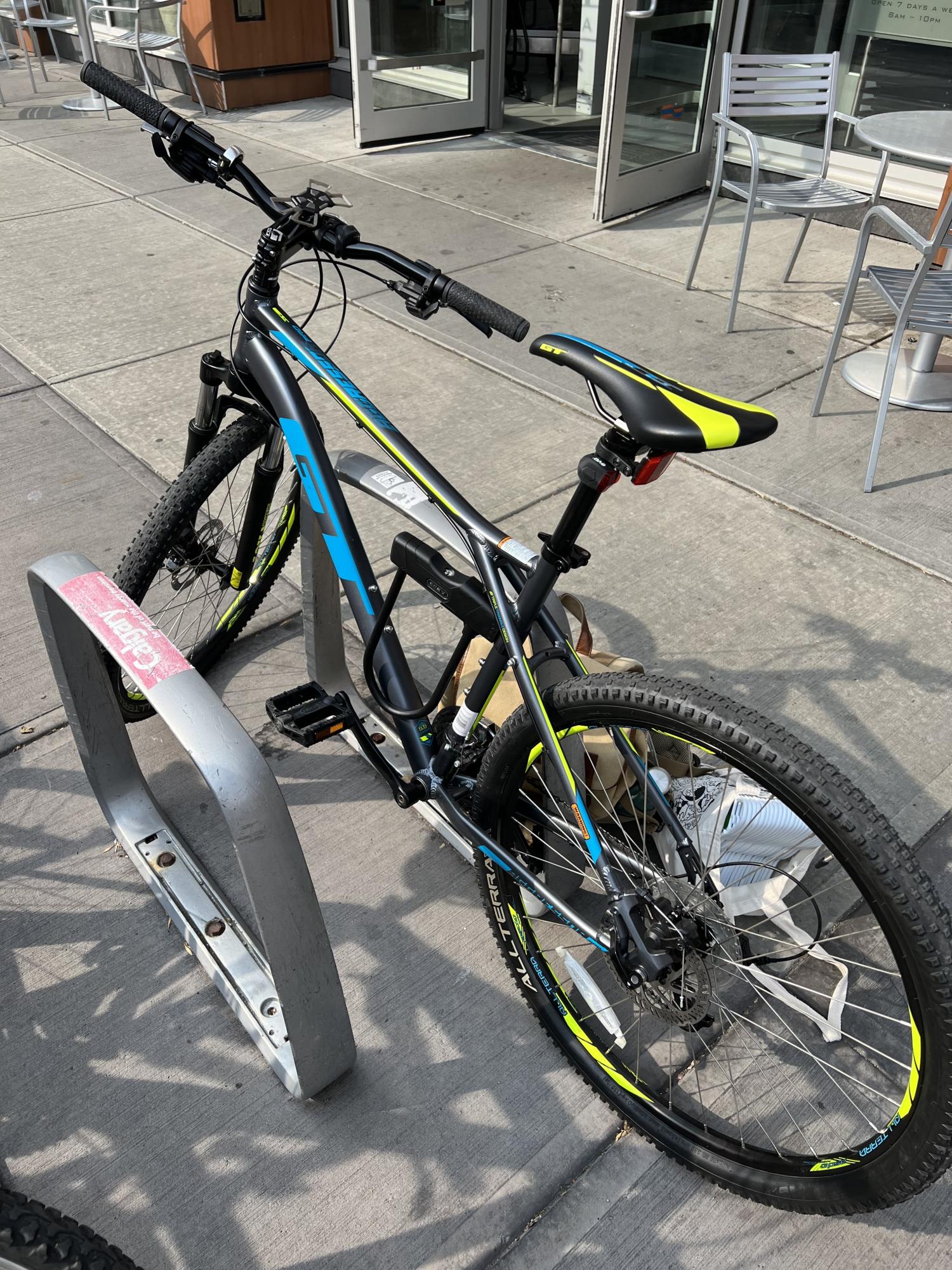 GT Bicycles 6061-T6 Aluminum Triple Triangle Silver, gray or bare metal, Blue, and Yellow or Gold