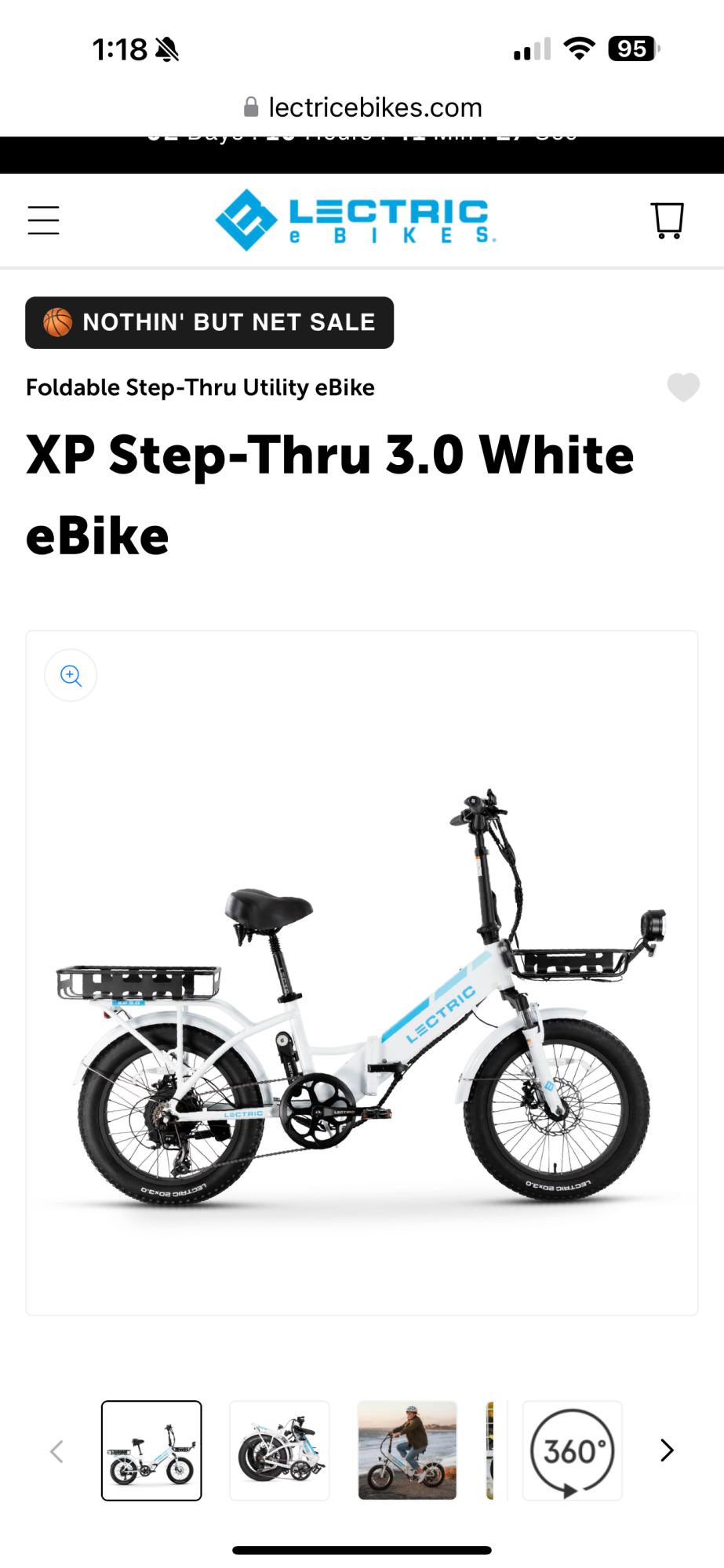 2024 Lectric eBikes XP step-thru 3.0 Long Range White