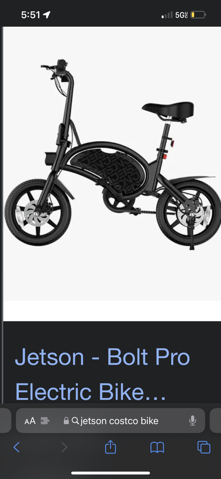 2022 Jetson Bolt Pro Foldable Bike Black