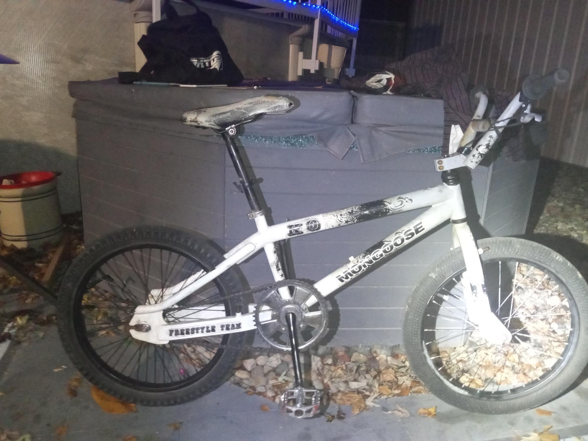 2008 Mongoose K.O. White and Silver, gray or bare metal