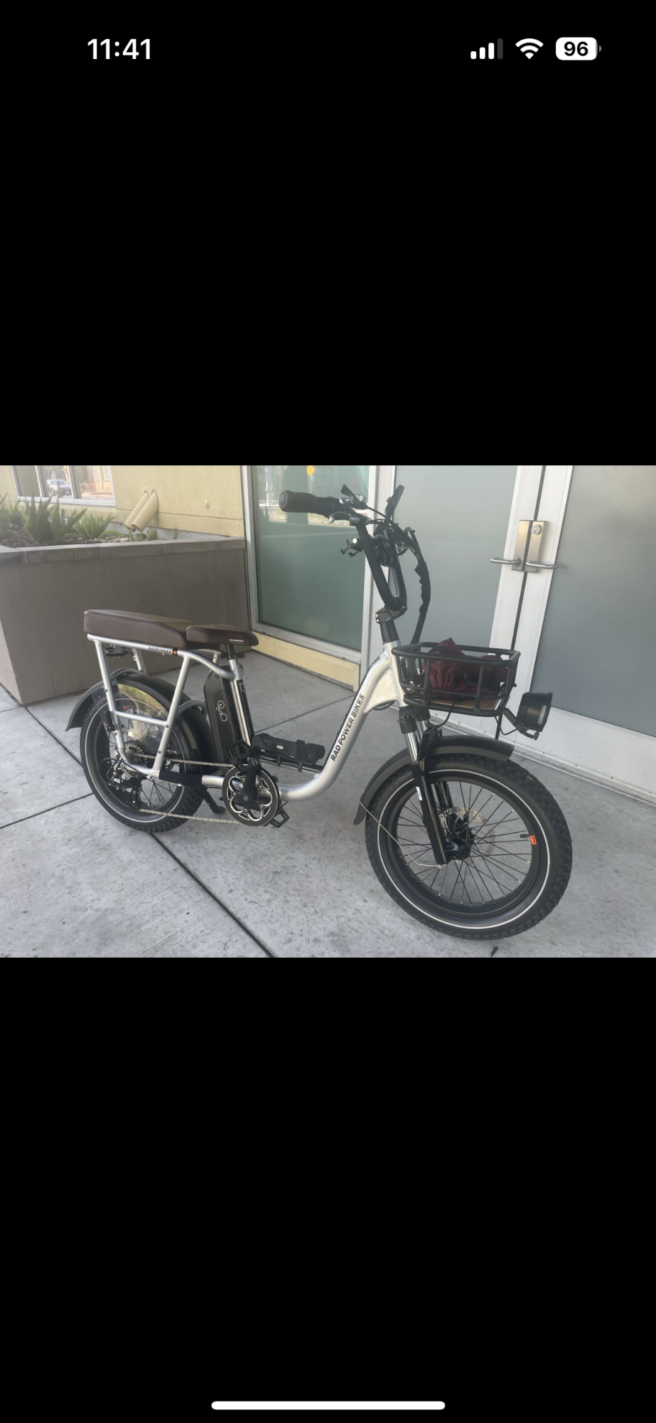 Rad Power Bikes RadRunner Plus Electric Utility Bike ... Silver, gray or bare metal and Brown