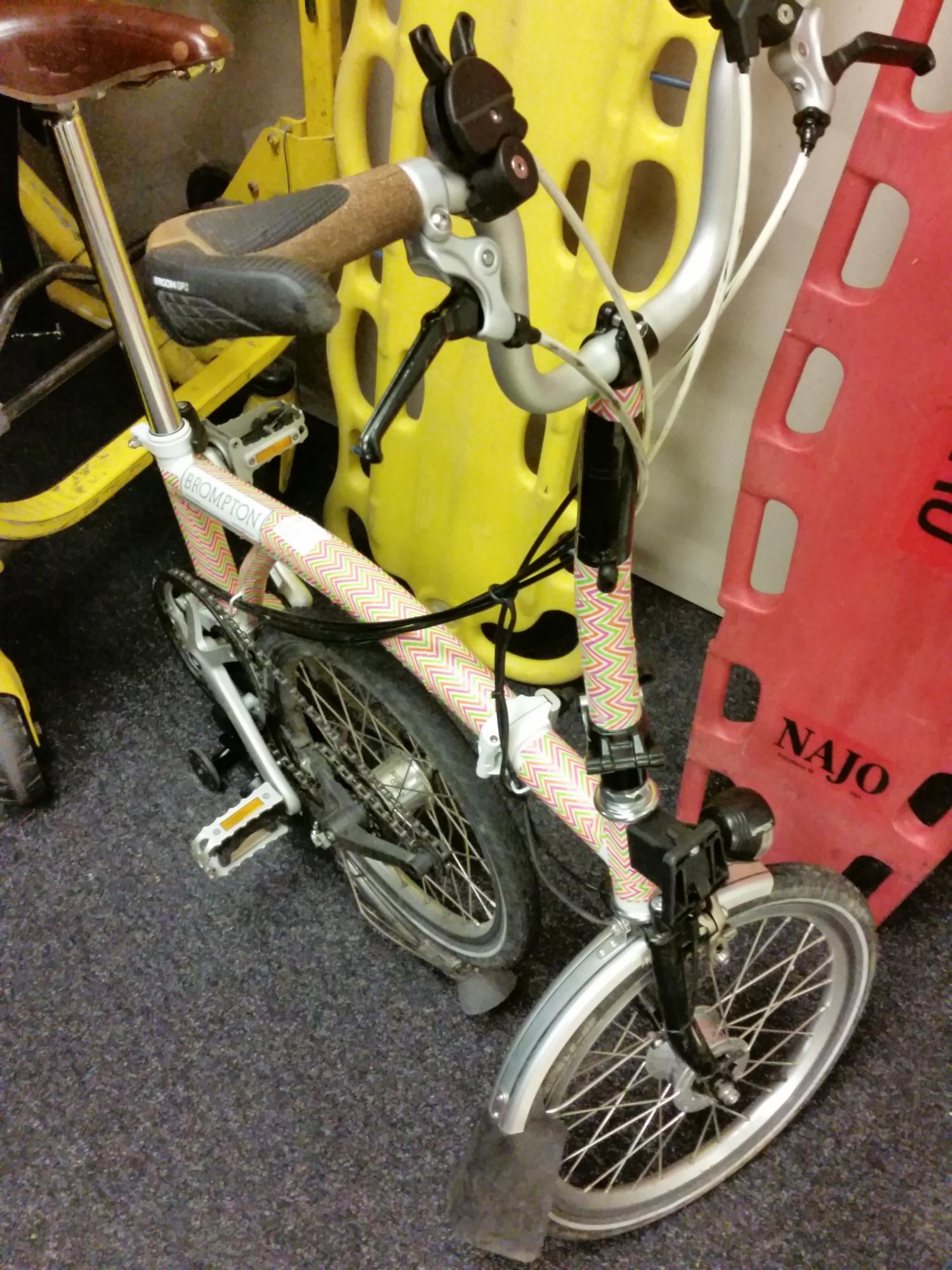 2016 Brompton Bicycle Stickers tape or other cover-up, Black, and White