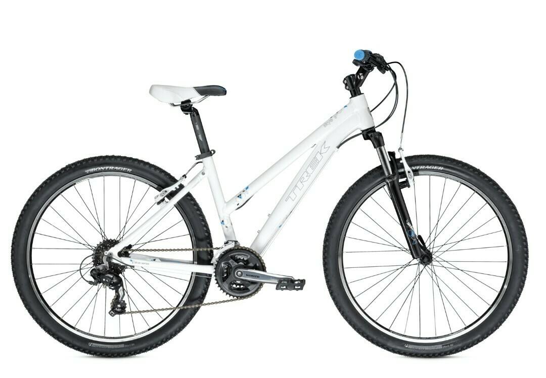 2014 Trek Skye S White, Blue, and Silver, gray or bare metal
