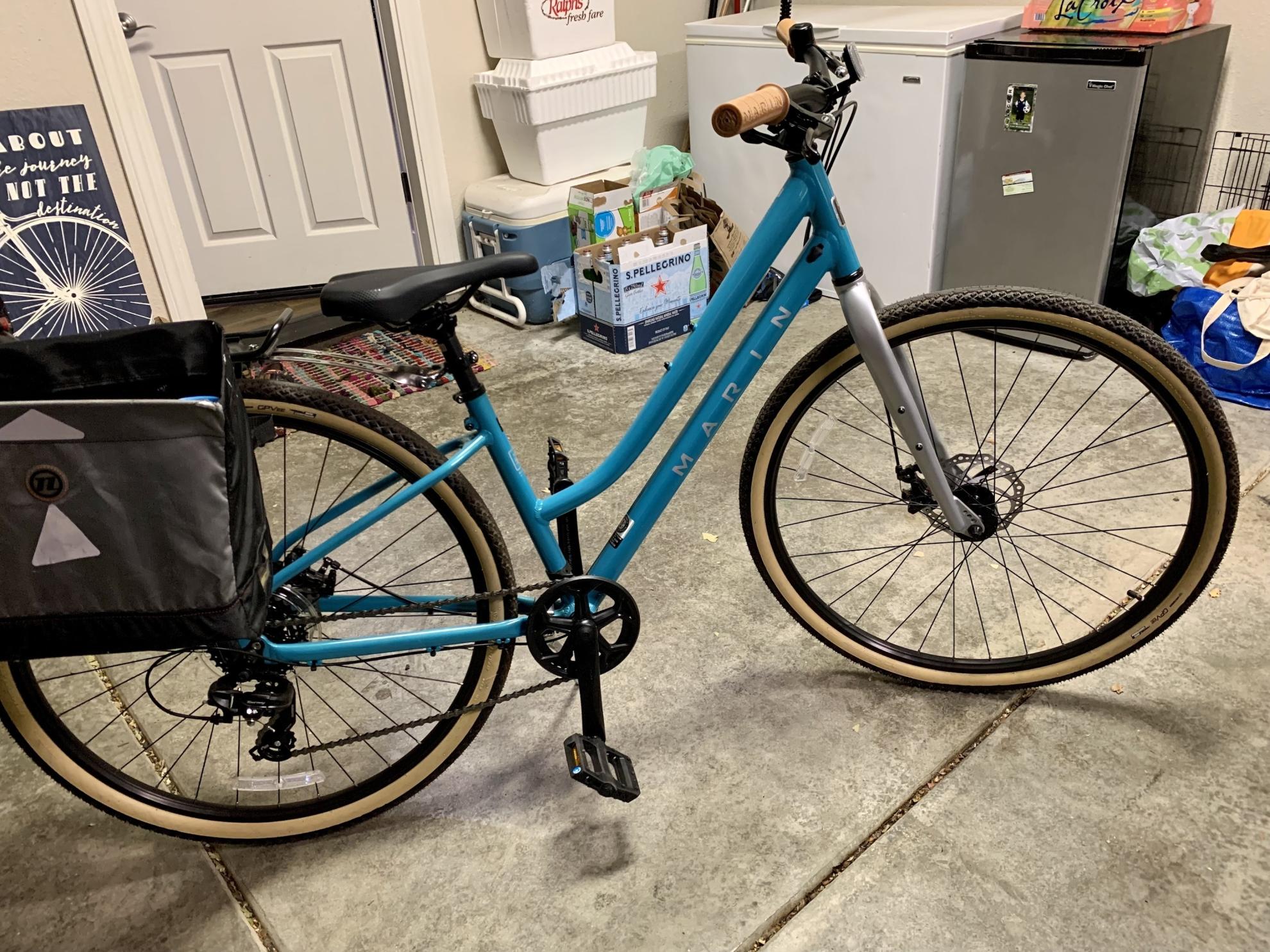 2022 Marin Bikes Kentfield 1 ST Teal and Silver, gray or bare metal