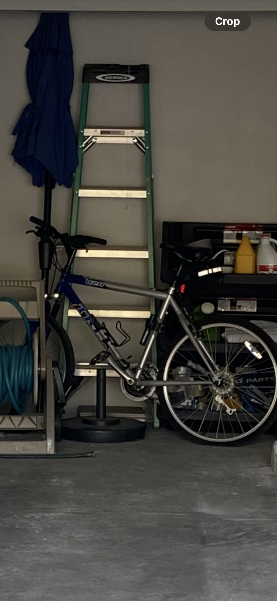2001 Trek 820 Silver, gray or bare metal and Blue