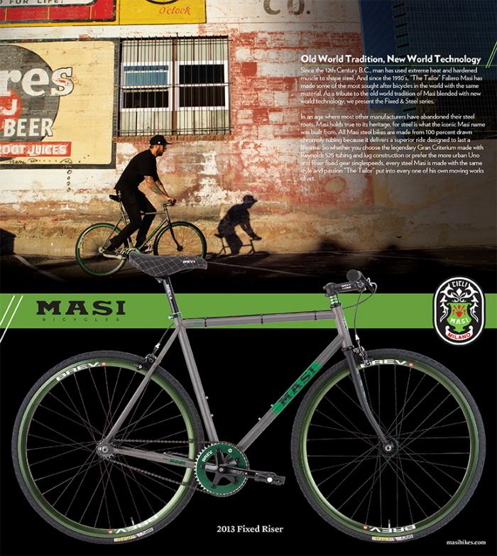 2013 Masi 2013 Foxed Riser Silver, gray or bare metal and Green