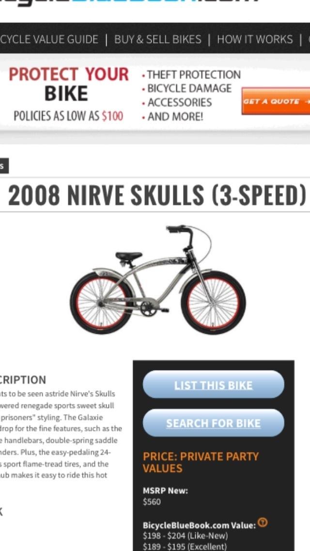 2008 Nirve Skulls 3 speed Silver or Gray