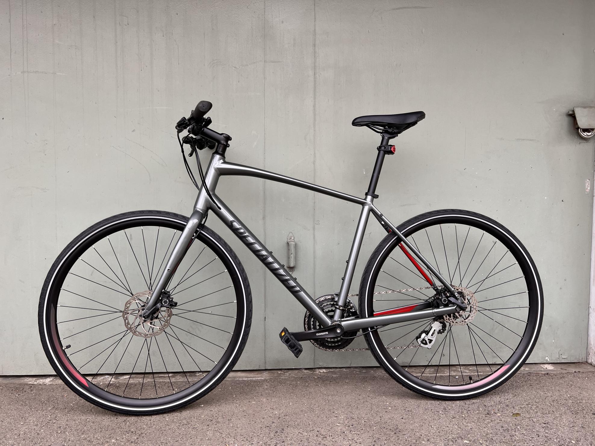 2019 Specialized Grey Silver, gray or bare metal and Red