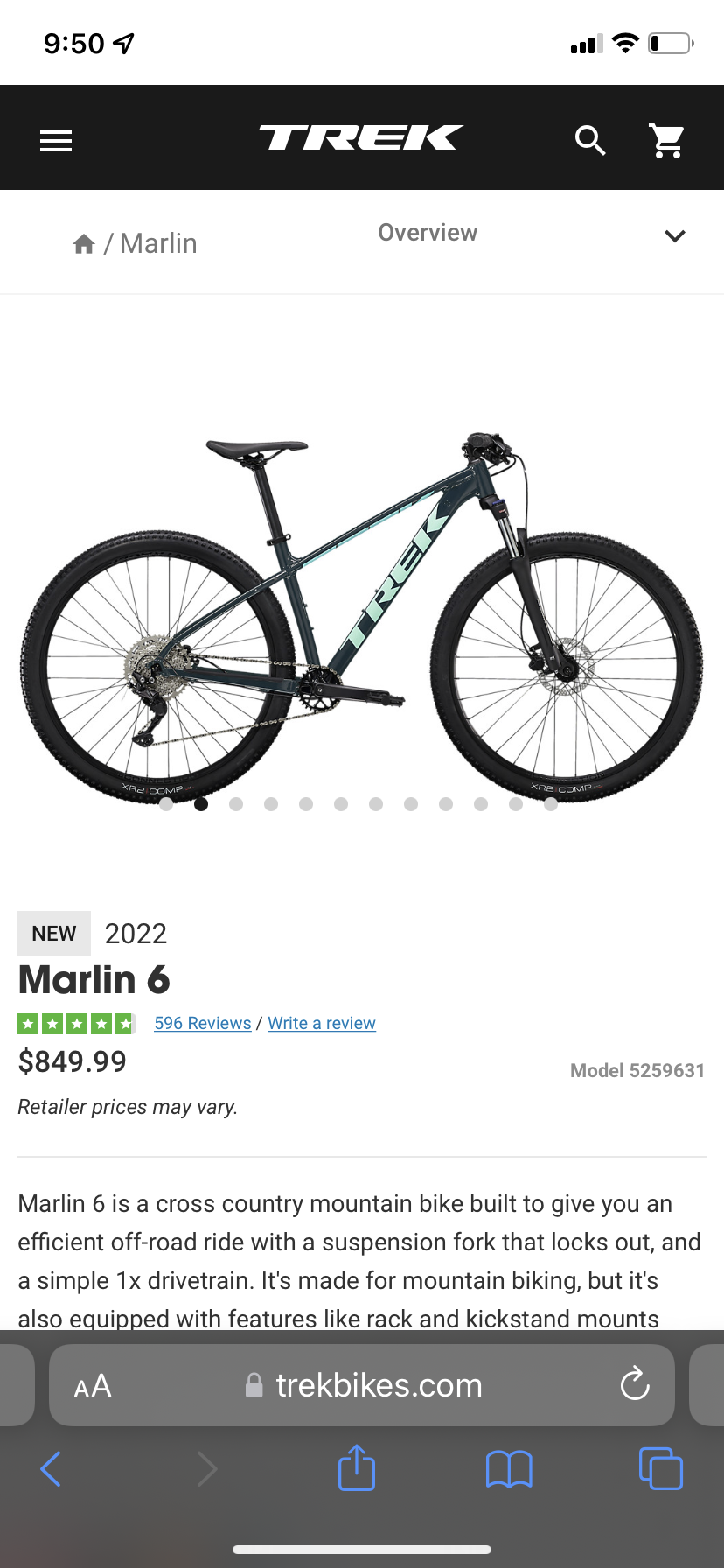 2021 Trek Marlin 6 (female) Blue and Teal