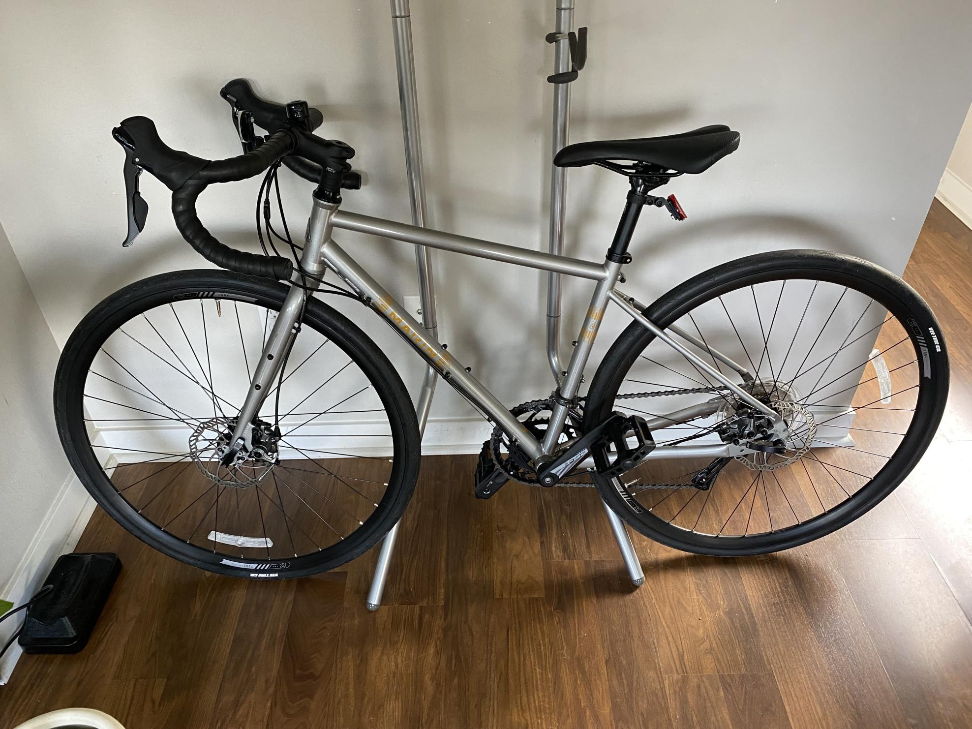2021 Marin Bikes Nicasio Silver, gray or bare metal