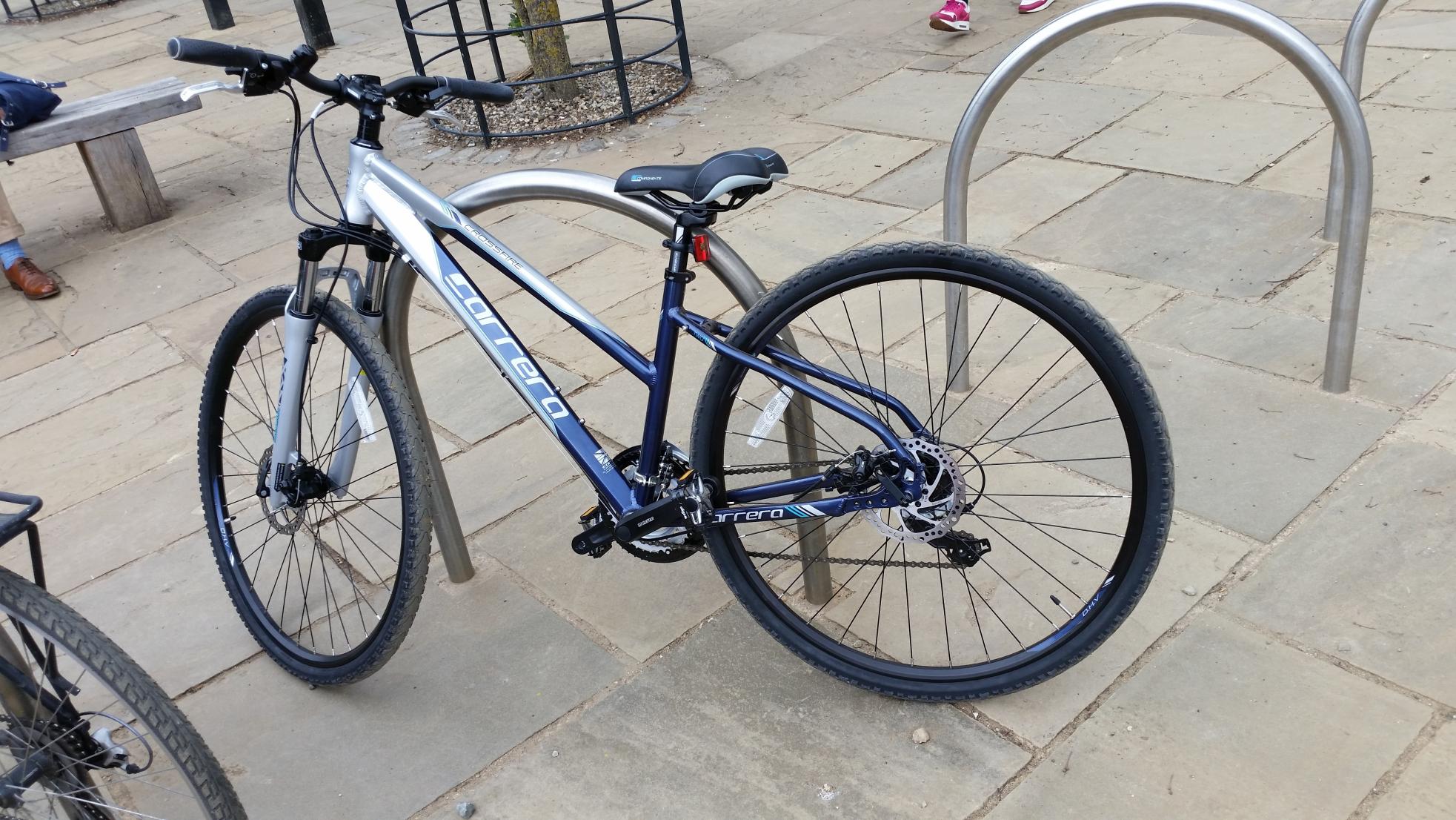 2015 Carrera bicycles Crossfire hybrid 2 Blue