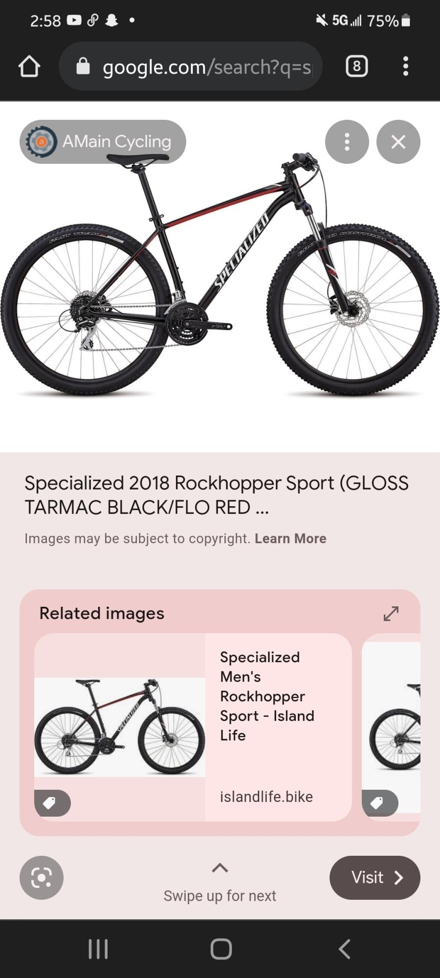 2018 Specialized Rockhopper Black, White, and Red