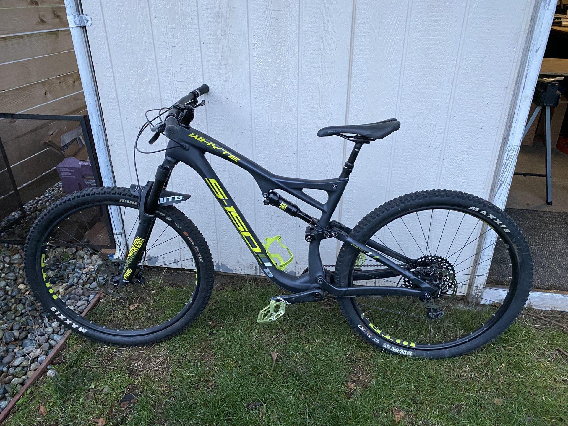 2017 Whyte S-150 Silver, gray or bare metal and Green