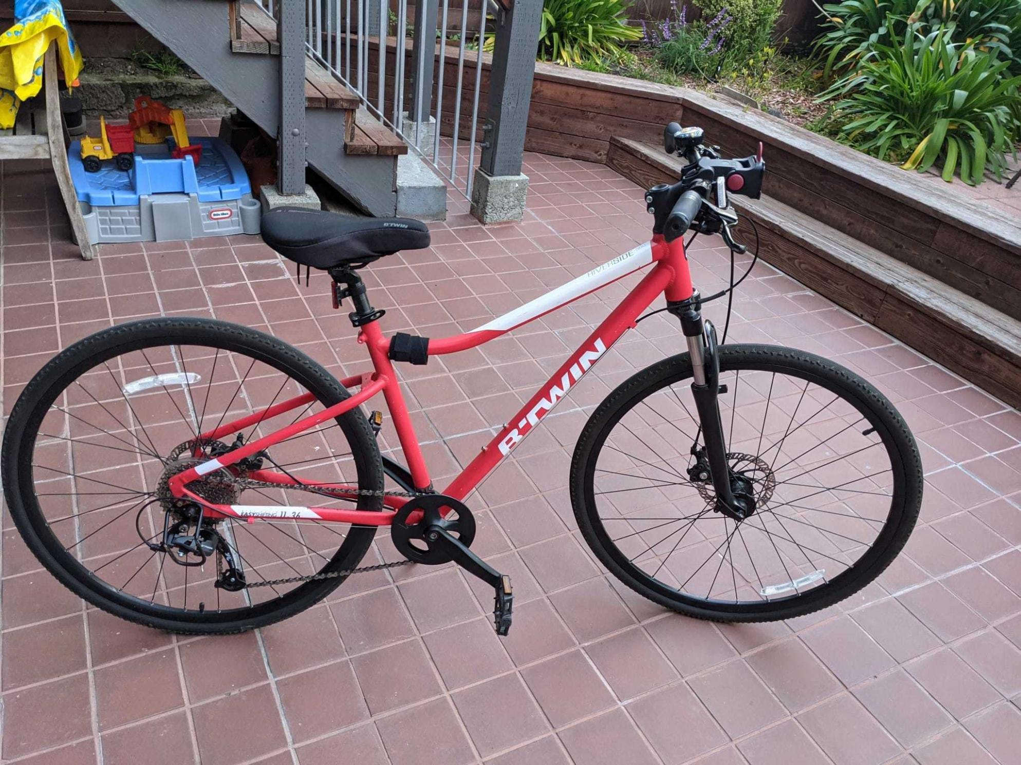 2020 Decathlon HYBRID BIKE RIVERSIDE 500 - FLUO RED ... Red