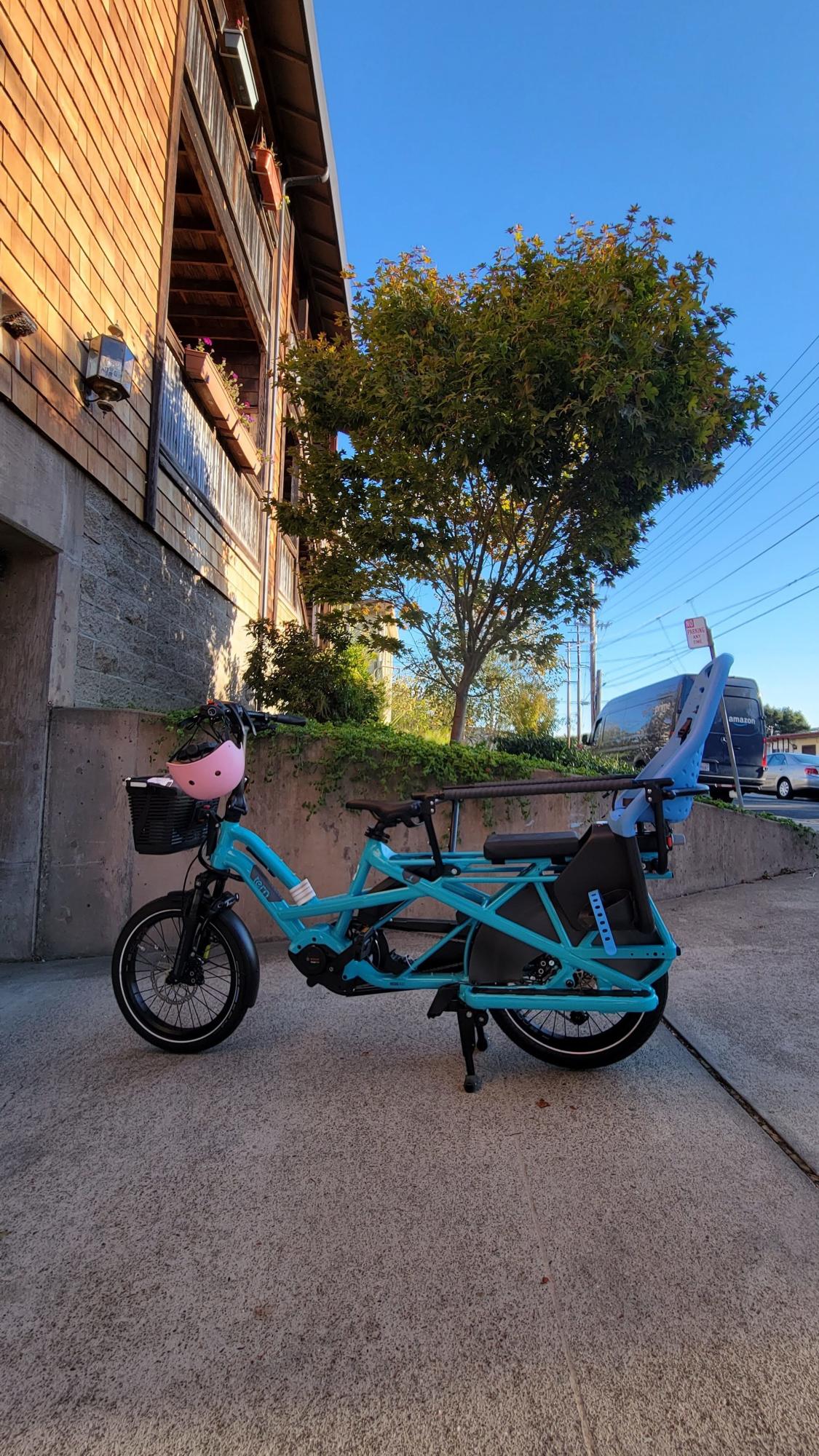 2021 Tern GSD S10 cargo bike (rear storage) Blue and Silver, gray or bare metal