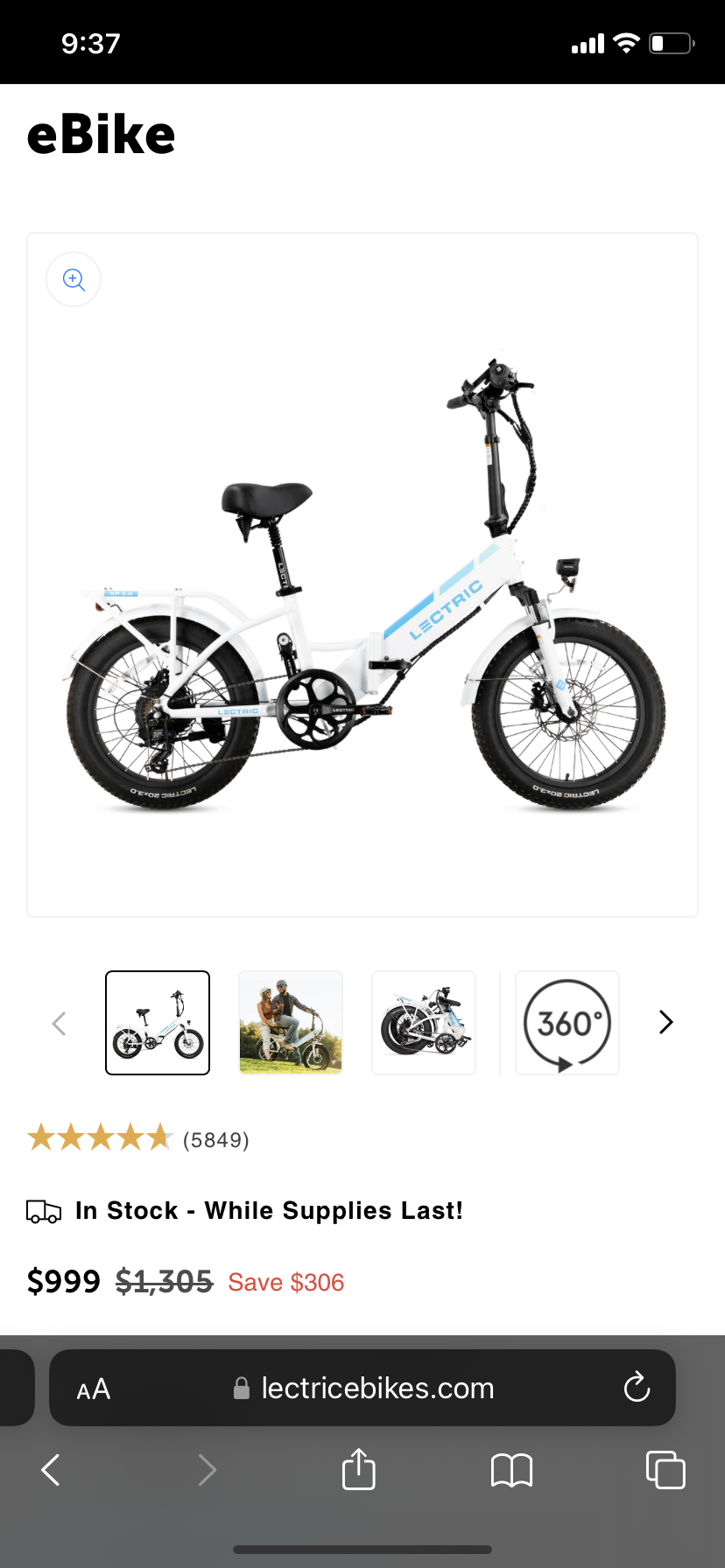 2024 Lectric eBikes Letric 2.0 Xp White