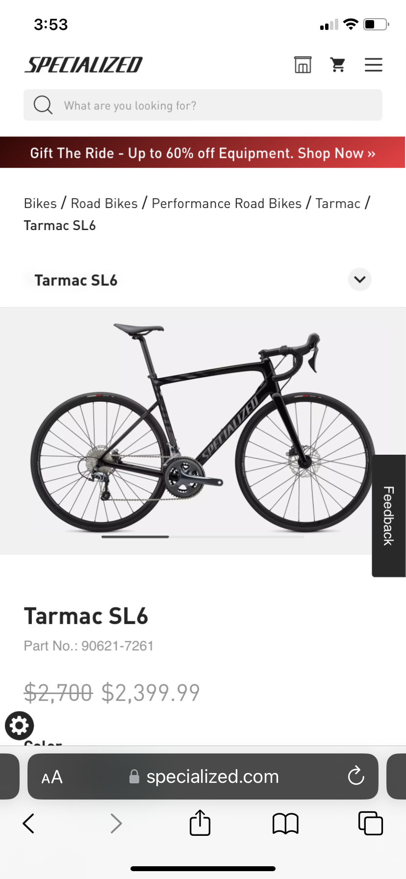2021 Speedco Tarmac SL6 Black