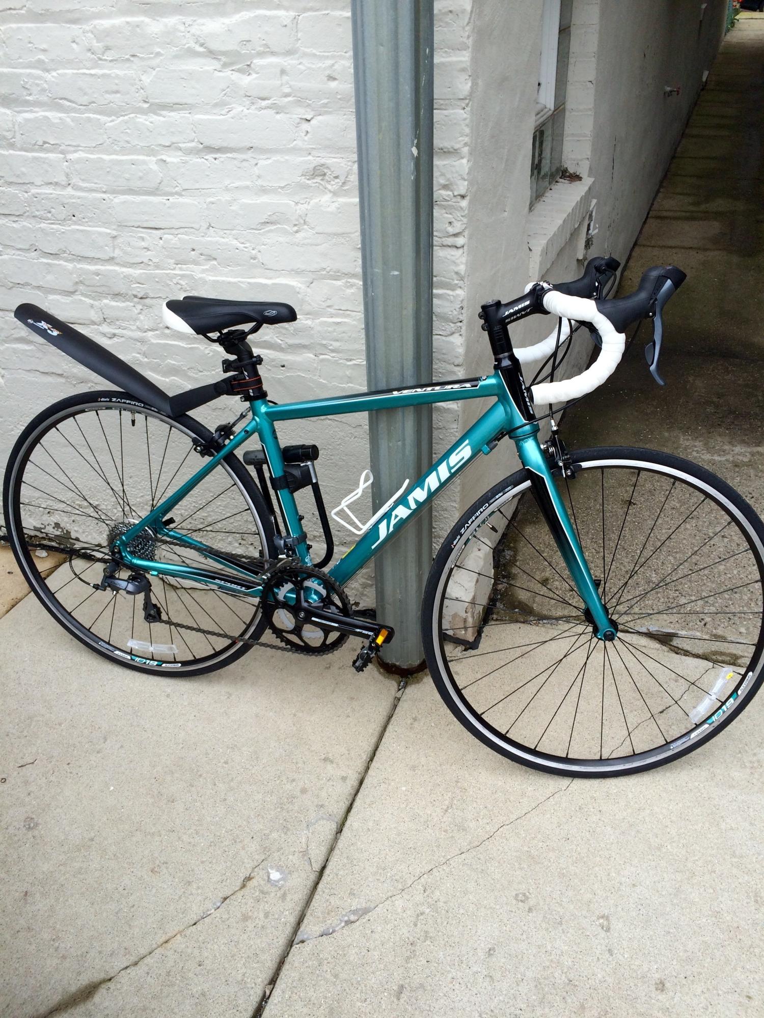 2015 Jamis 2788 Teal, White, and Black