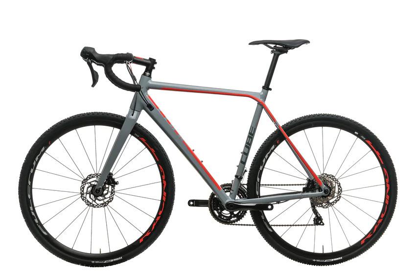 2018 Cube Cycle Cross Pro Silver, gray or bare metal, Red, and Black