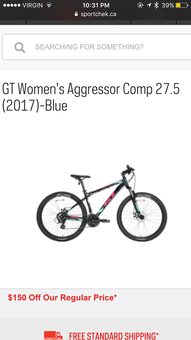 2017 GT Bicycles GT Women's Aggressor Comp 27.5 XS Blue and Pink