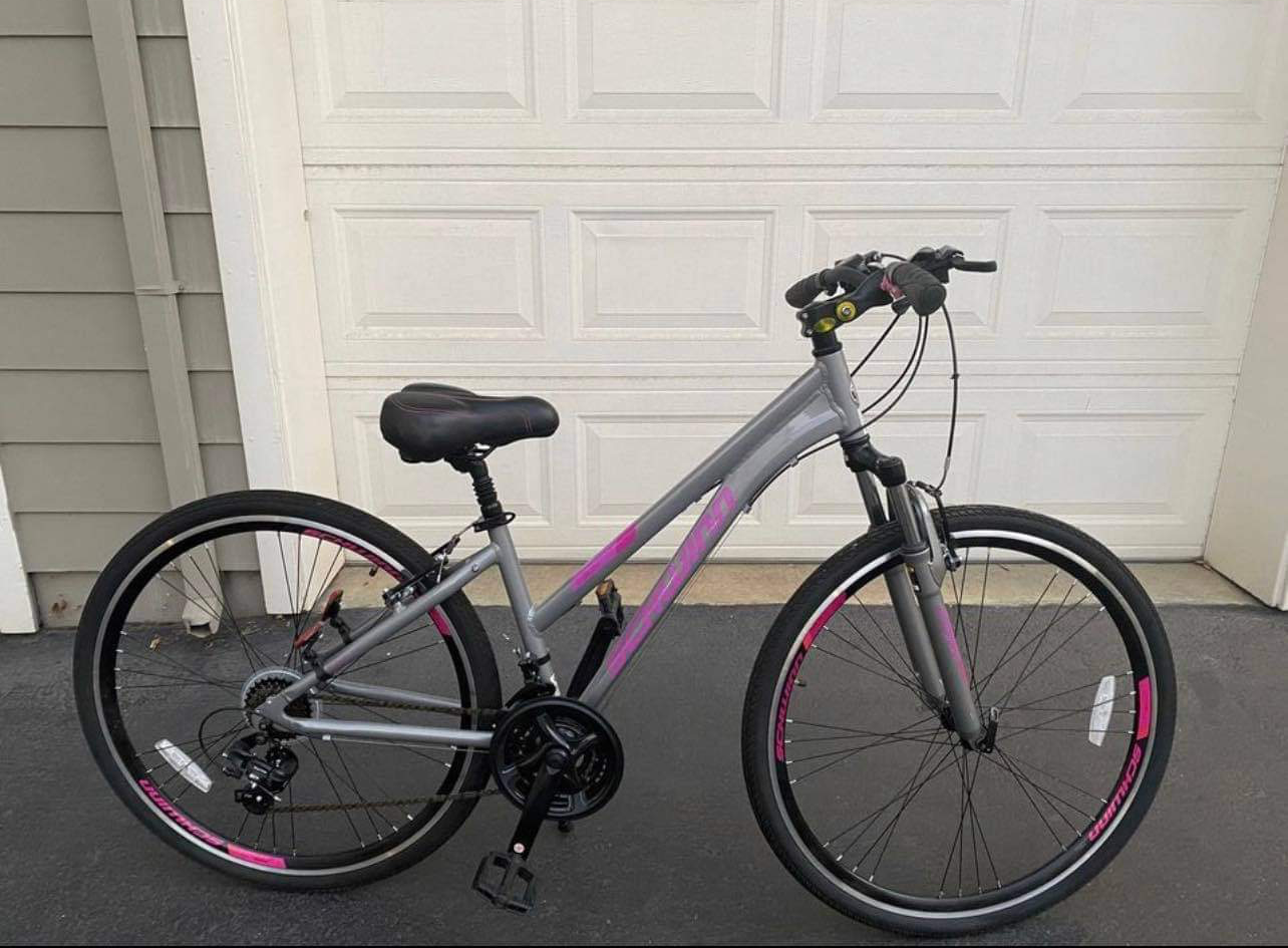 Schwinn Sierra 1 Step Thru Purple and Silver, gray or bare metal