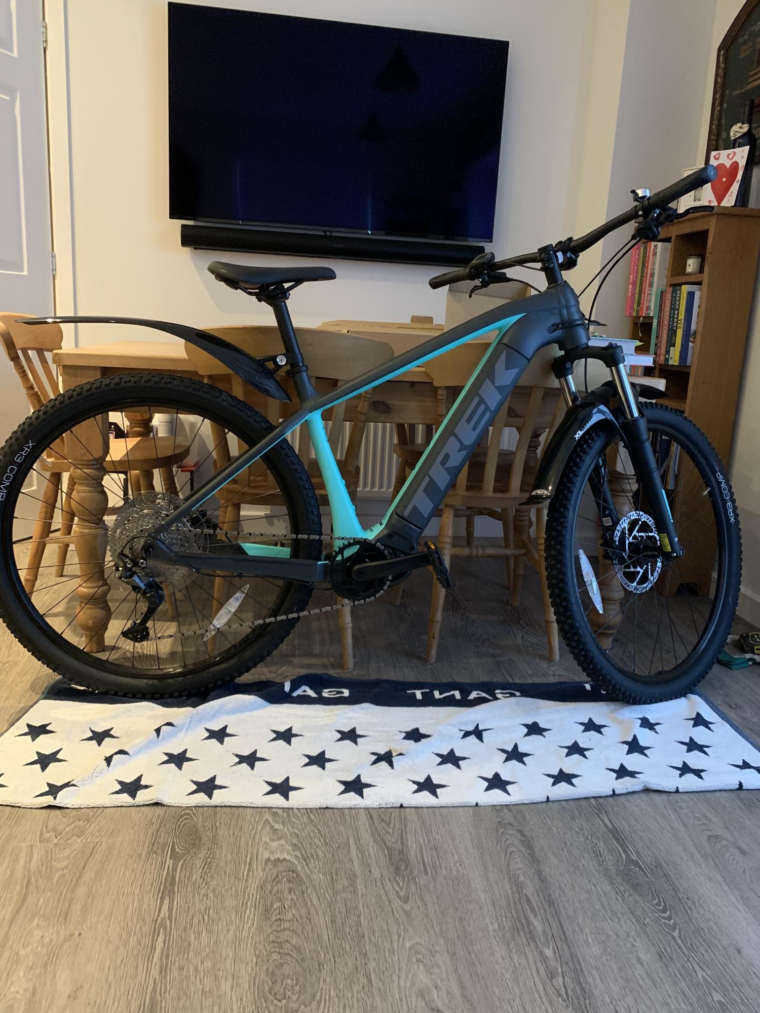 2022 Trek Powerfly 4 Silver, gray or bare metal