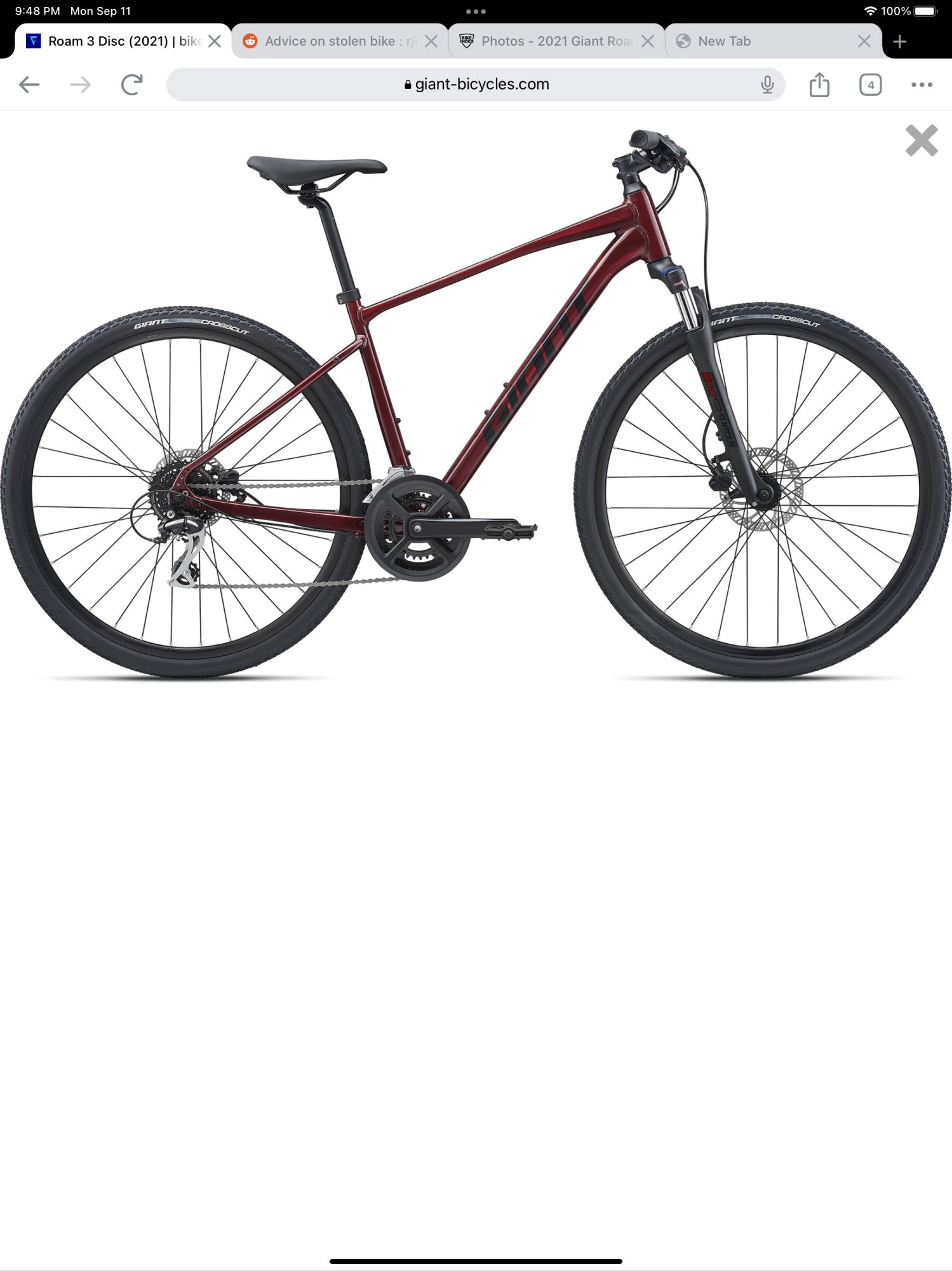 2021 Giant Roam 3 Disc Red