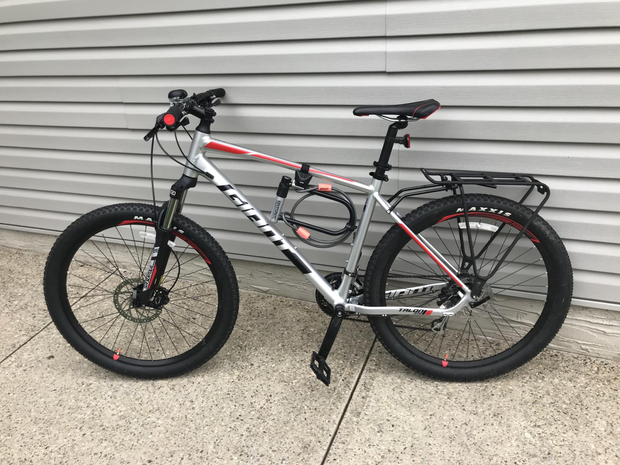 2019 Giant Talon 3 Silver, gray or bare metal, Black, and Red