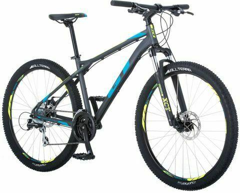 2018 GT Bicycles 6061-T6 Aluminum Triple Triangle Silver, gray or bare metal, Blue, and Green