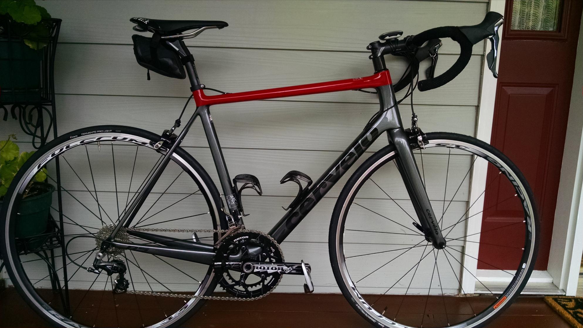 2015 Cervélo R5 Silver or Gray and Red