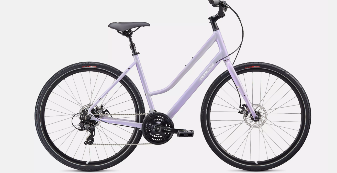 2020 Specialized Crossroads 2.0 step through Silver, gray or bare metal and Purple