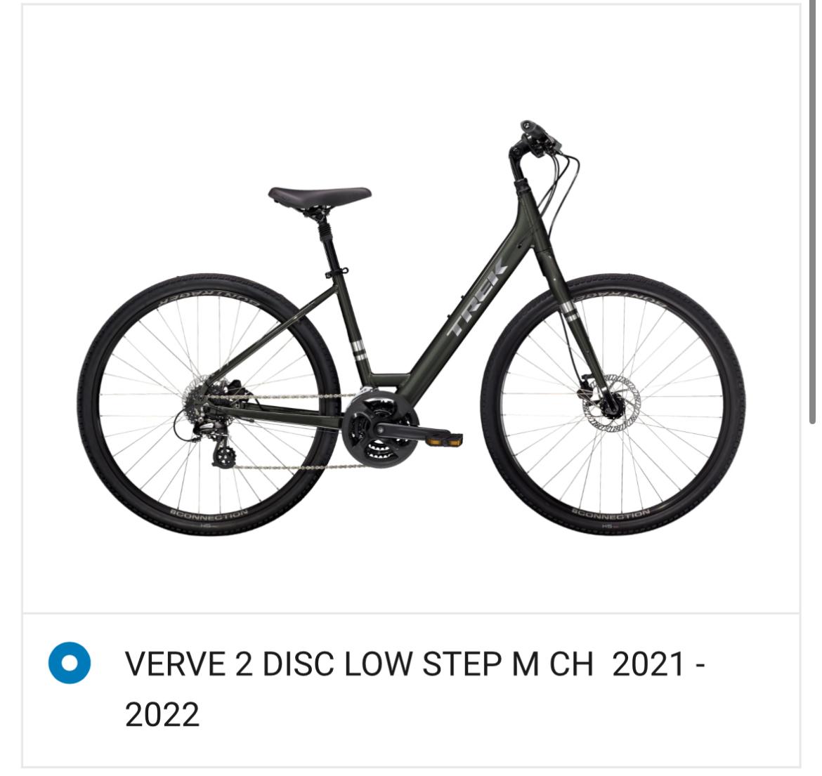 2021 Trek Verve 2 disc low step Silver, gray or bare metal