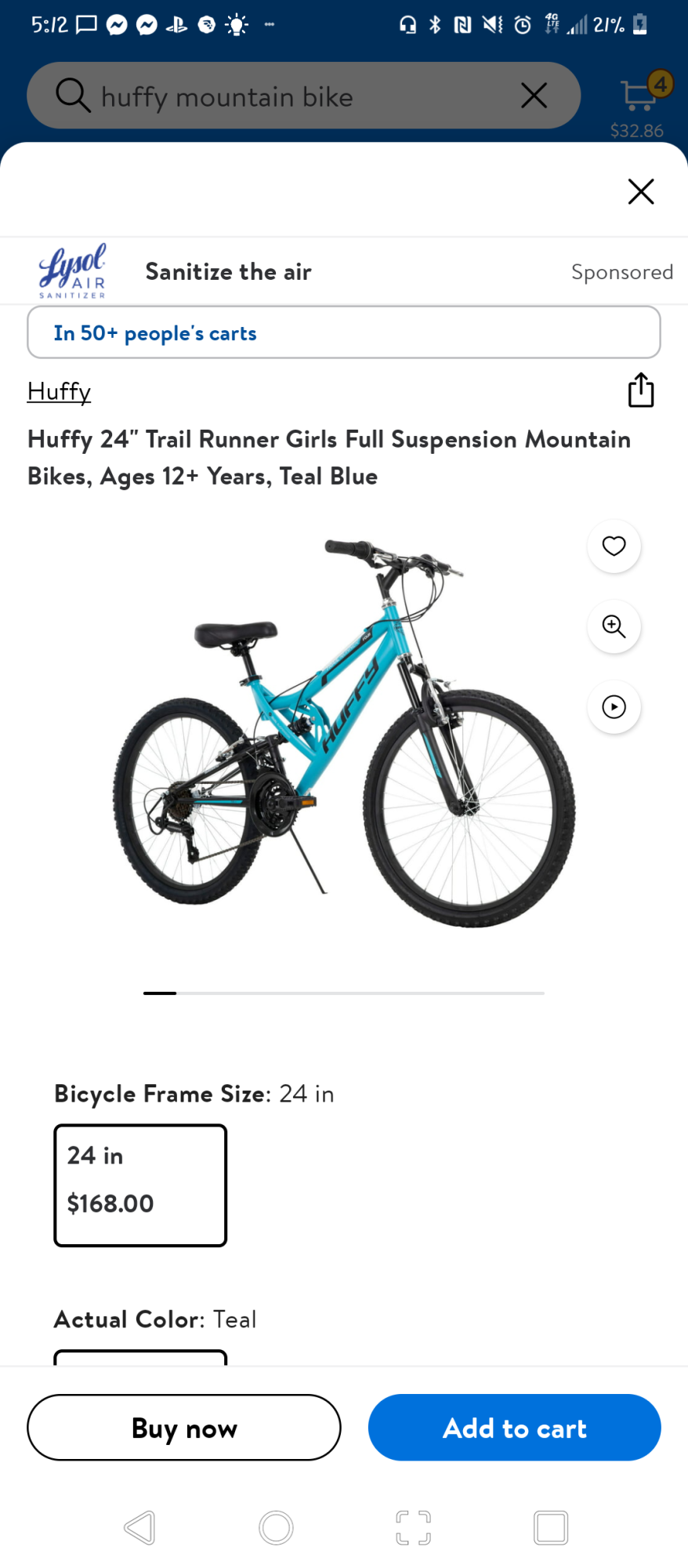 2022 Huffy Teal