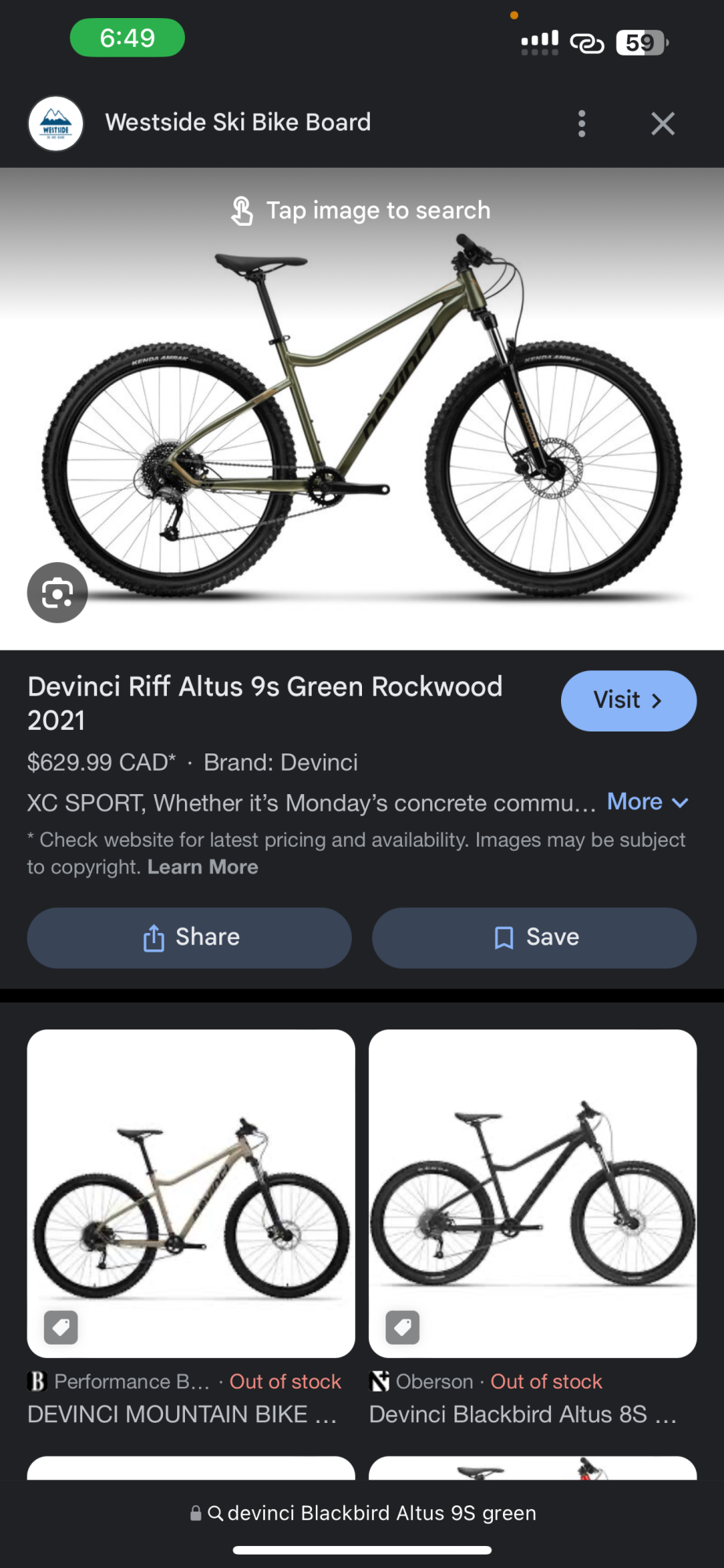 2021 Devinci Altus 9s Green
