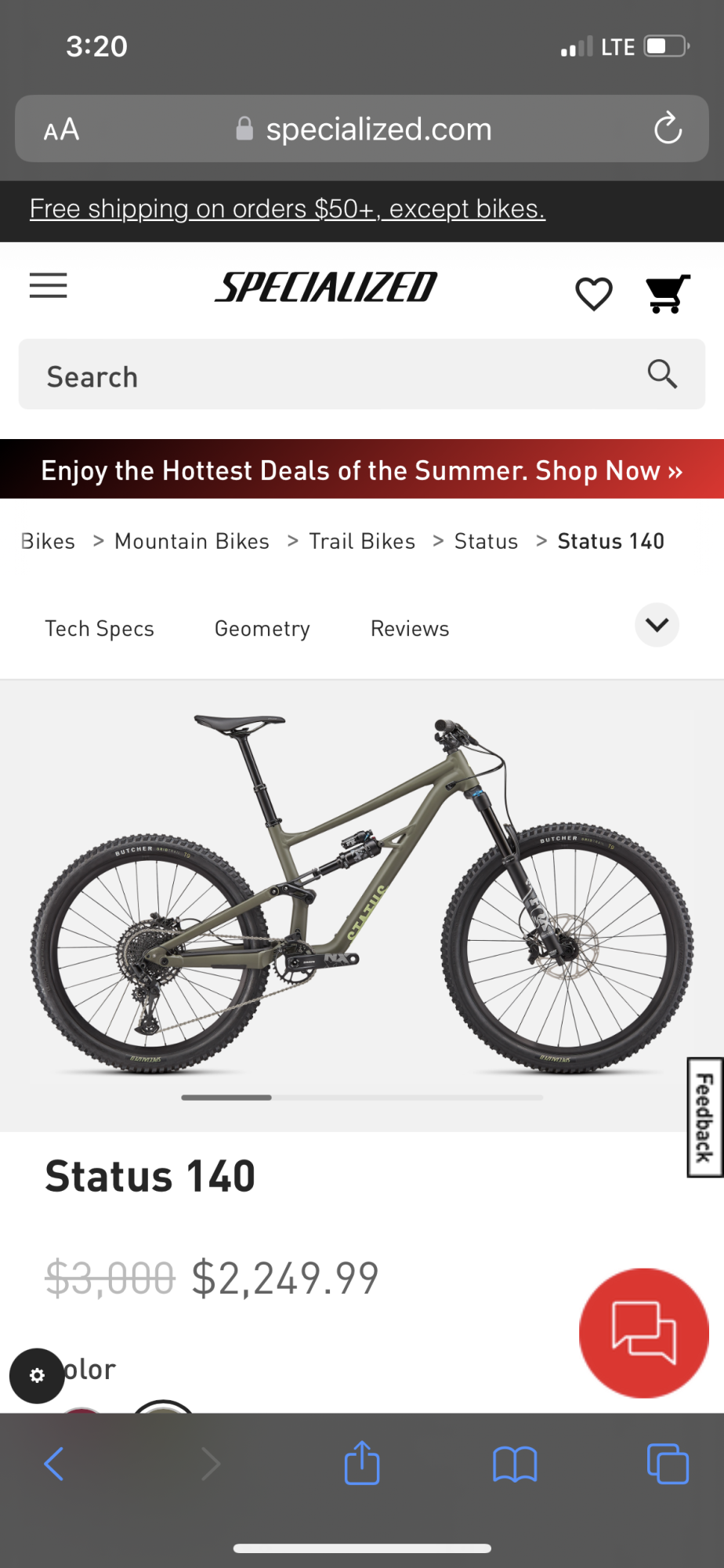 2023 Specialized Status Green