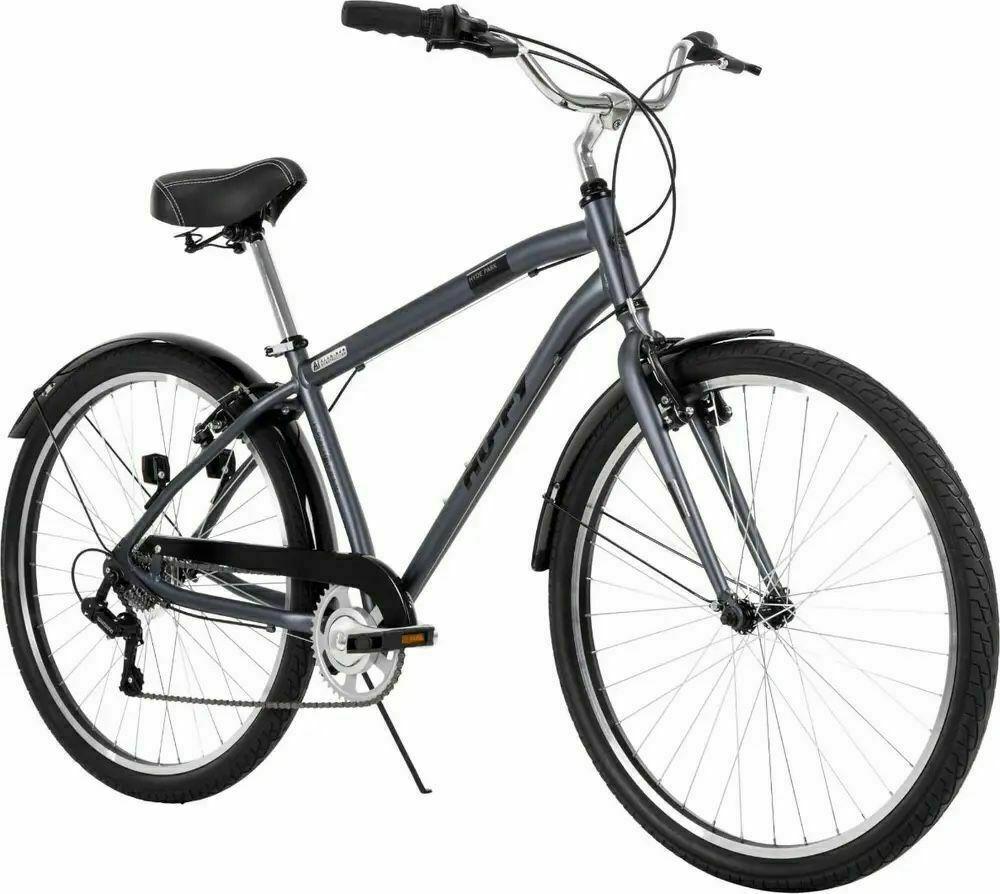 2022 Huffy Hyde park Mens 7-speed comfort bike Silver, gray or bare metal