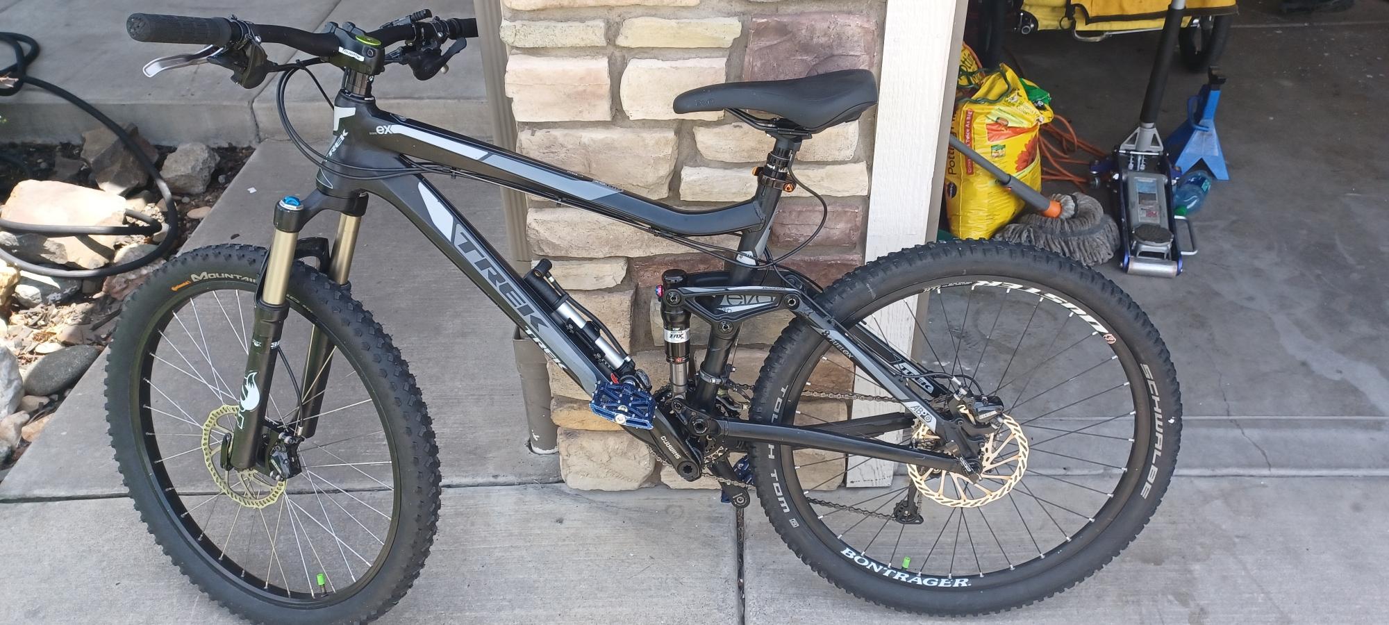 2008 Trek Fuel EX 8 Black, Silver, gray or bare metal, and Stickers tape or other cover-up